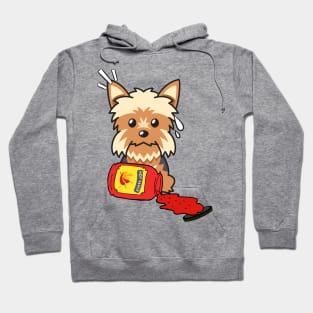 Naughty Yorkshire Terrier Spilled Hot Sauce Hoodie